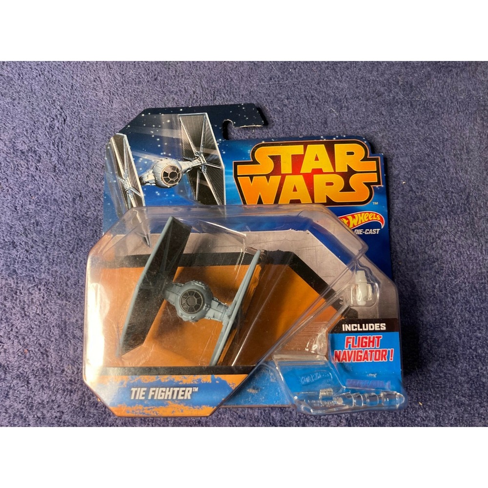Hot Wheels Star Wars Starship Blue TIE Fighter New on Card with Flight Navigator